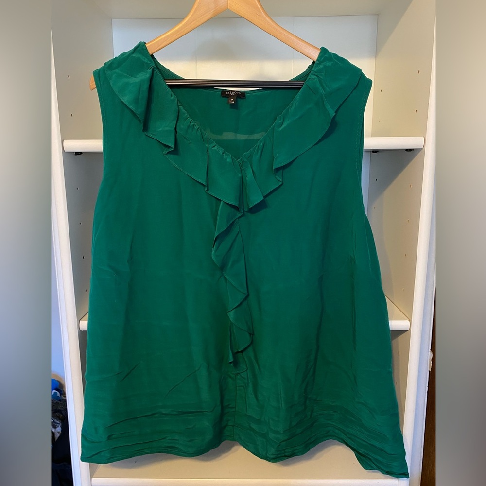 Talbots 3X Ruffle Sleeveless Blouse